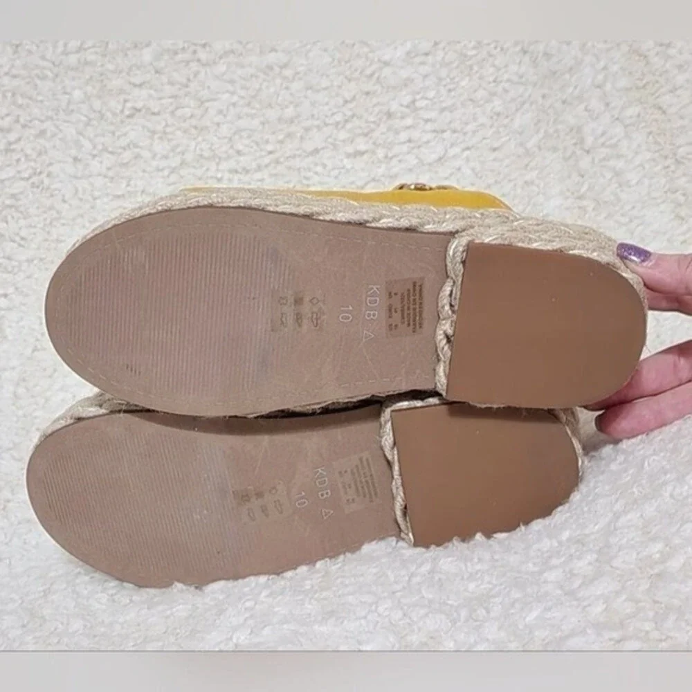 Kelsi Dagger Brooklyn Keys in Mellow yellow suede espadrille platform sandals 10